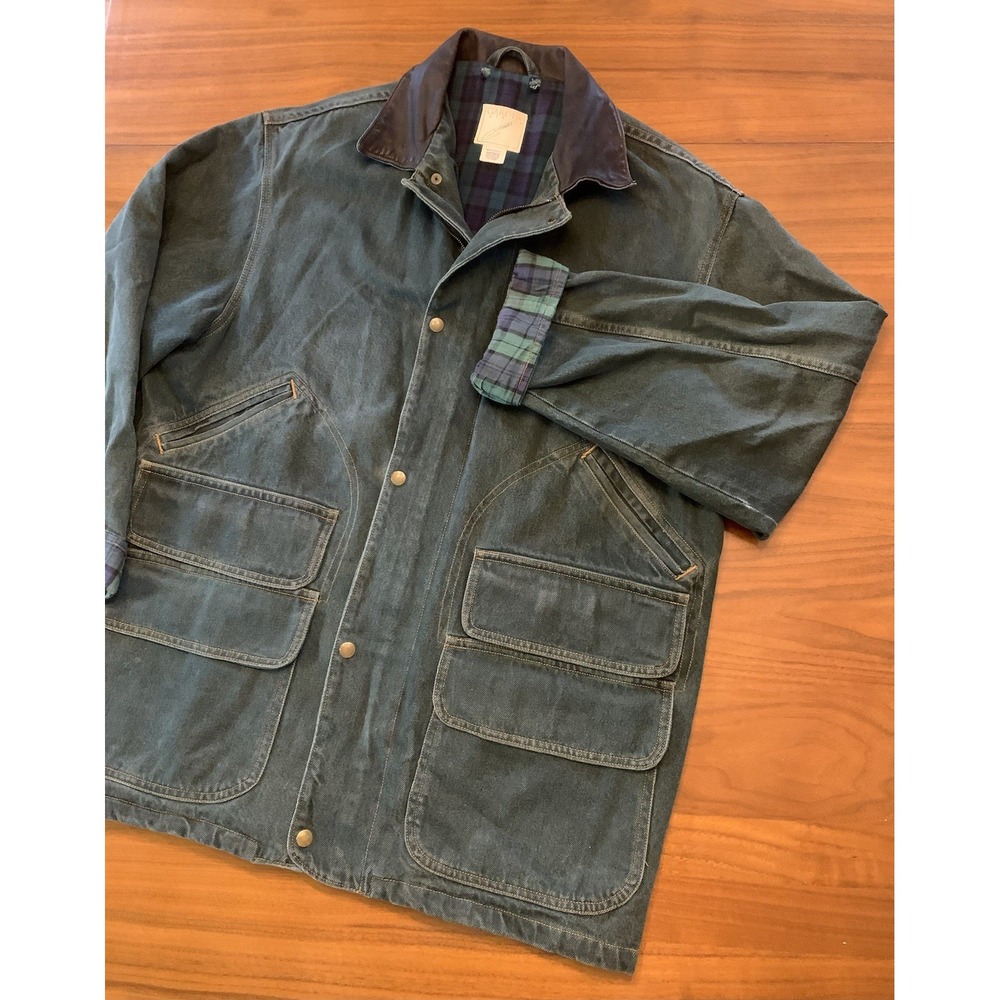 Vintage Garden Design Denim Barn Field Chore Coat Mens M/L Green 80s Made In USA
